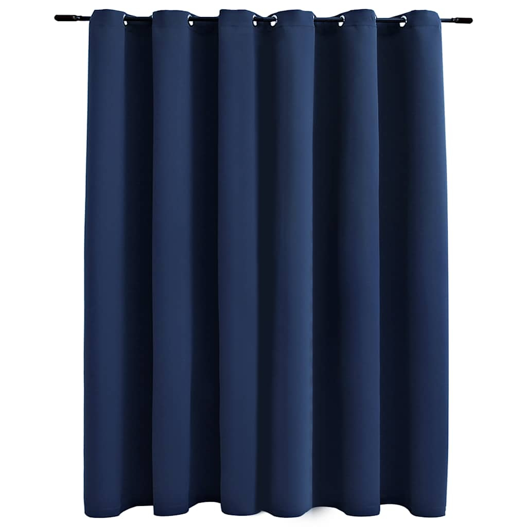 vidaXL cortina opaca con anillas de metal azul 290x245 cm