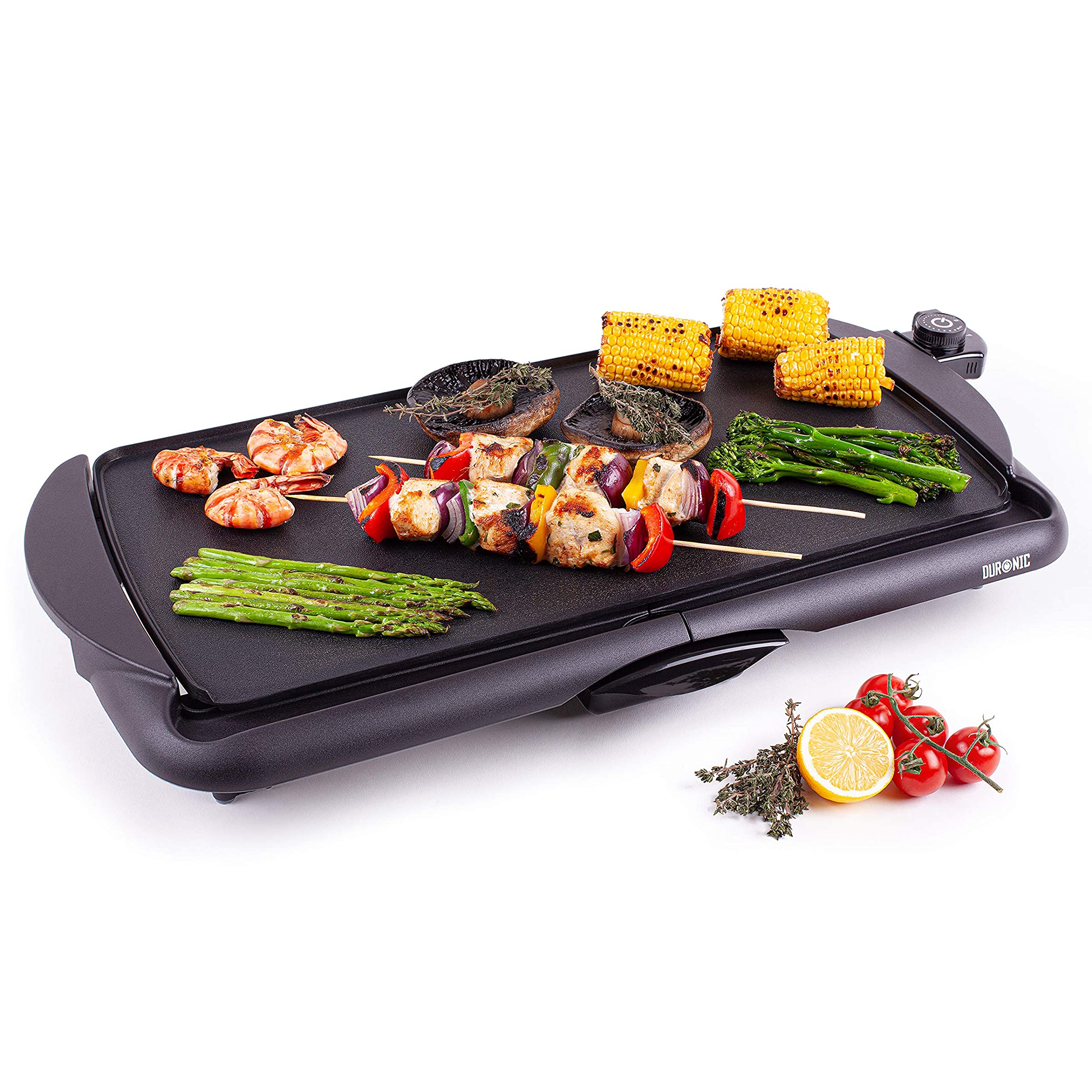 Duronic gp20 plancha grill 52x27cm - antiadherente - 2000w - temp regulable