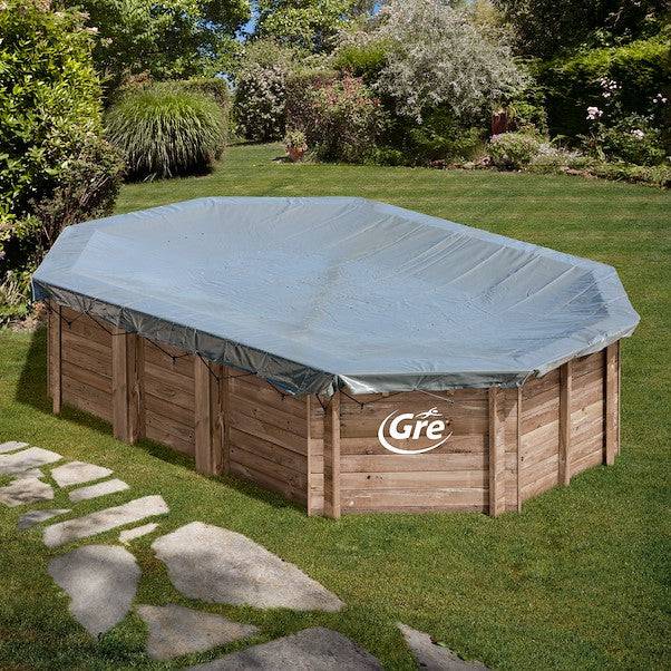 Cobertura de inverno de 580 g/m2 para piscinas de madeira - évora, anise,