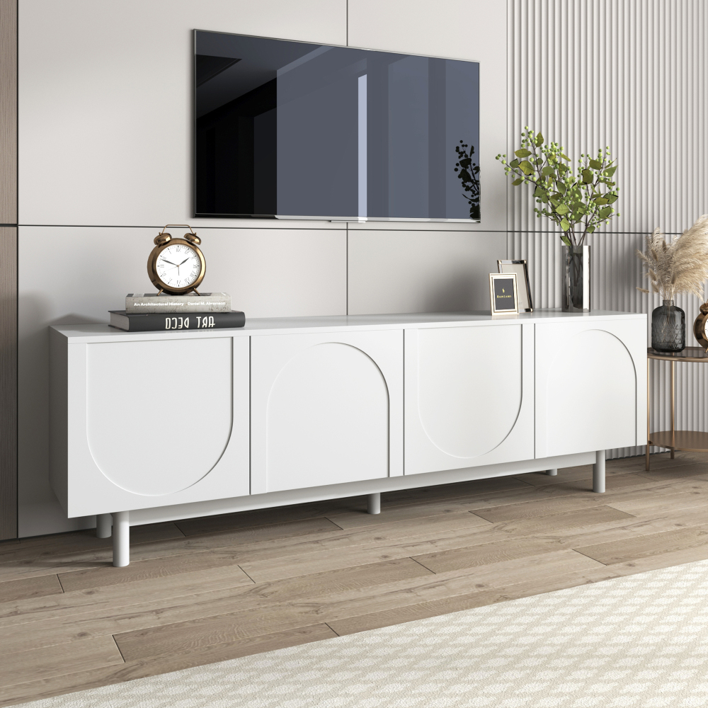 Mueble de tv para salón 4 puertas blanco 56x175x38cm