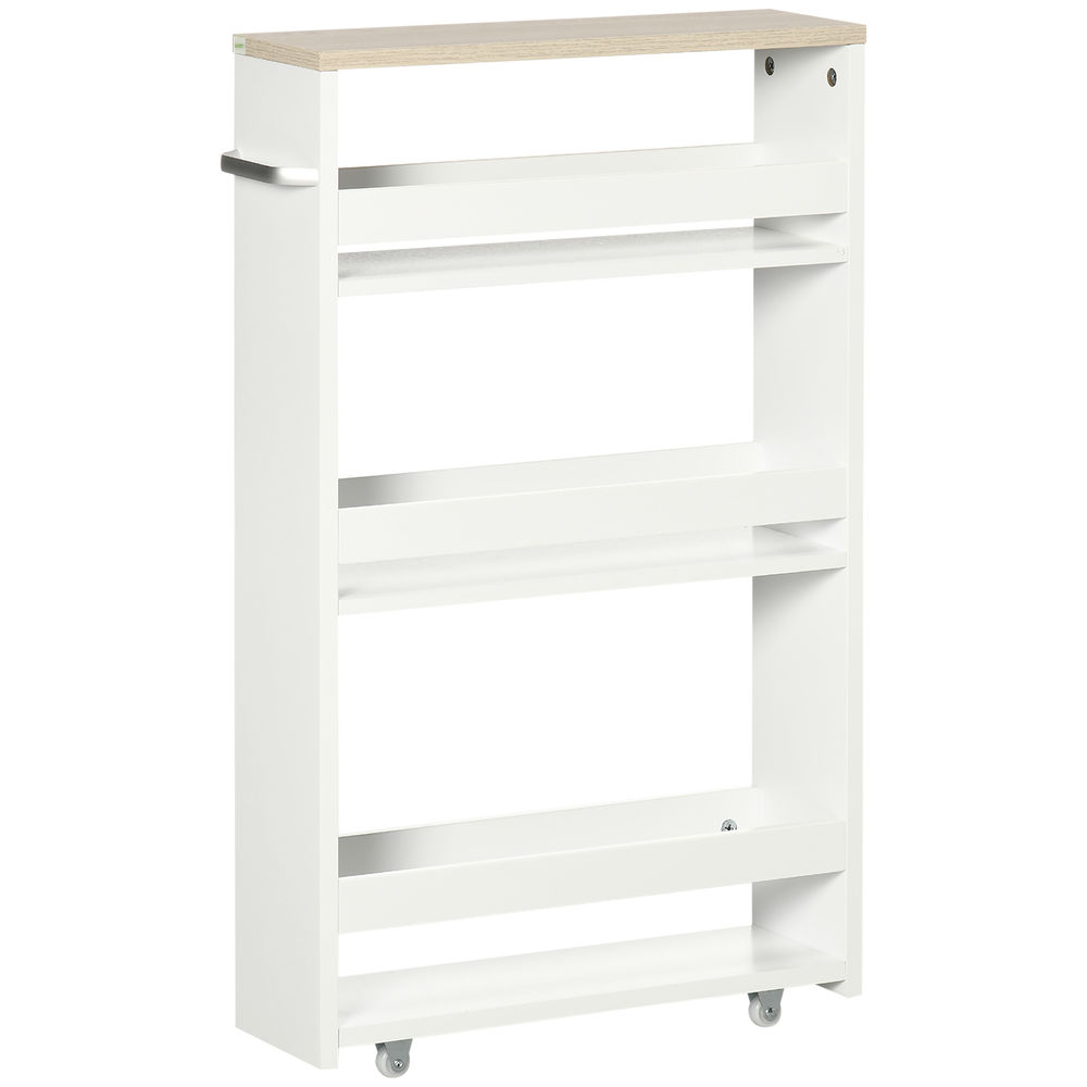 Estantería 48x15x80 cm color blanco kleankin, hogar - muebles de salón