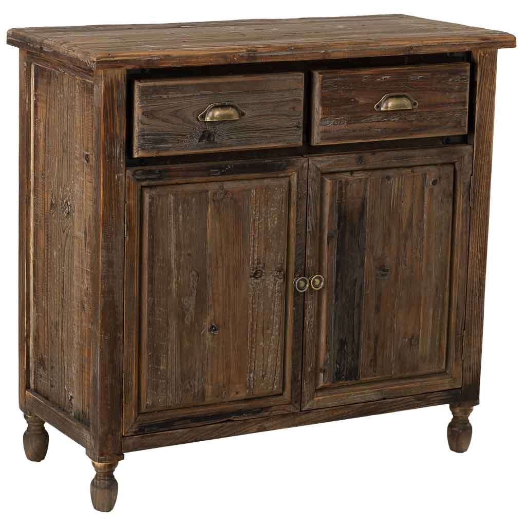 Aparador de madera con 2 puertas y 2 cajones 90x40x85h cm