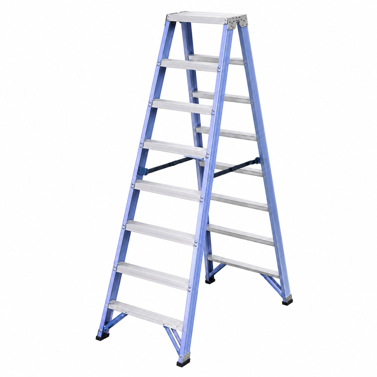 Escalera tijera doble acceso t-dax-8x2 de aluminio