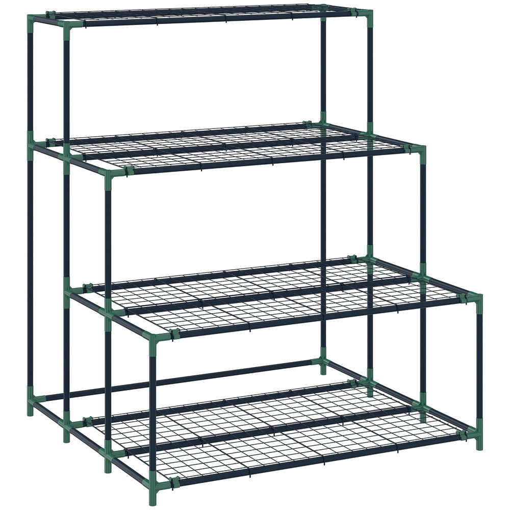 Soporte para planta 94x84x110 cm acero color verde Outsunny
