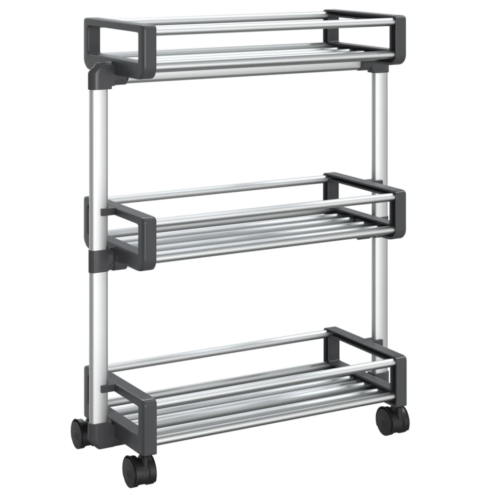 vidaXL carrito de almacenaje aluminio 59x20x75 cm