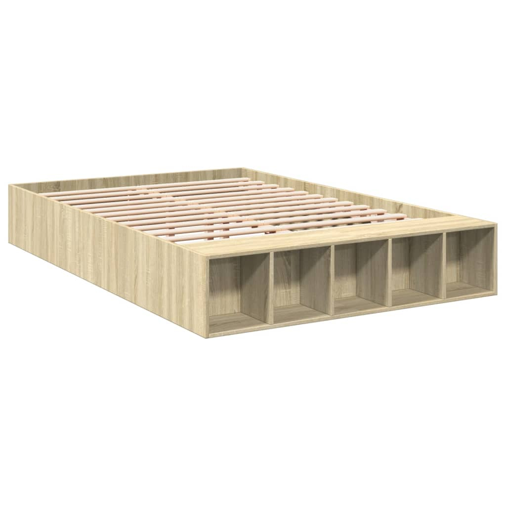 vidaXL estructura de cama madera de ingeniería roble sonoma 120x190 cm