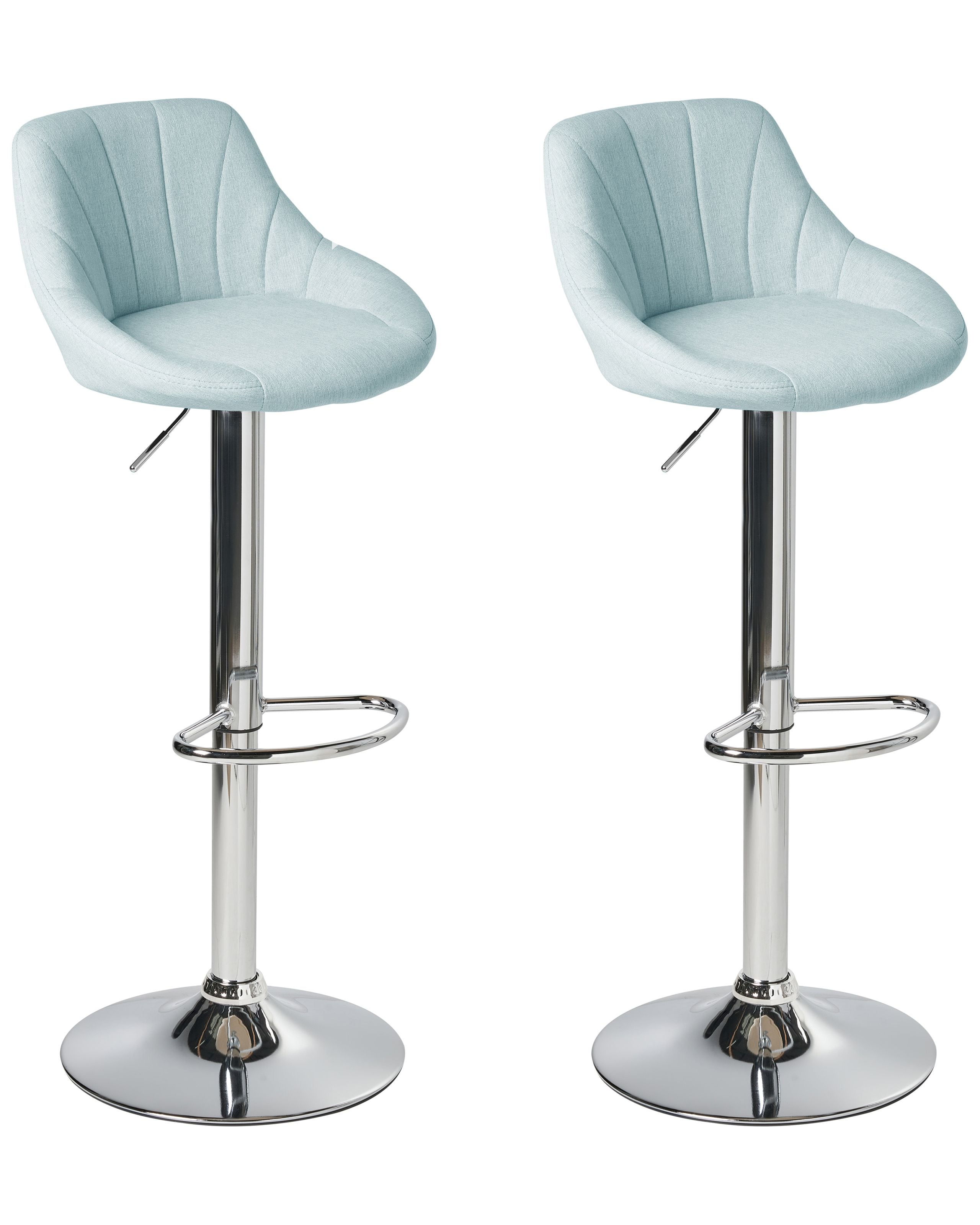 Conjunto de 2 sillas de bar lucca giratoria tela azul claro