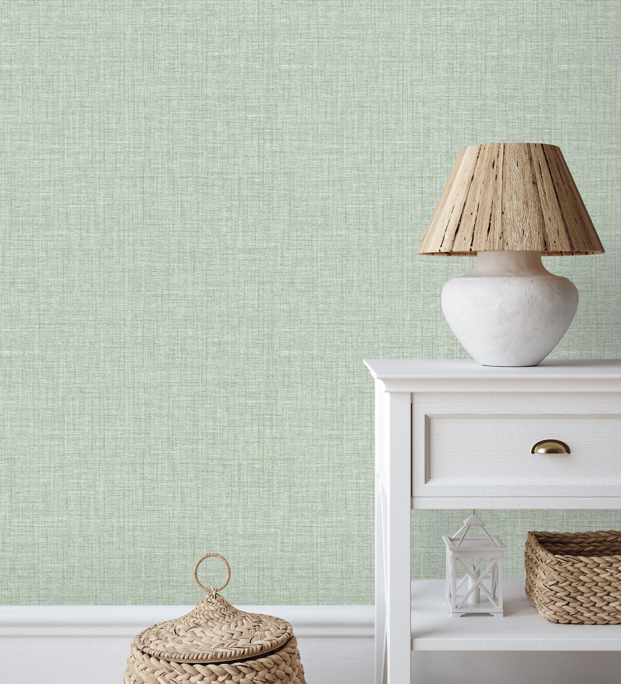 Papel pintado gaulan tela baquera jaspeada verde en 5.23m²