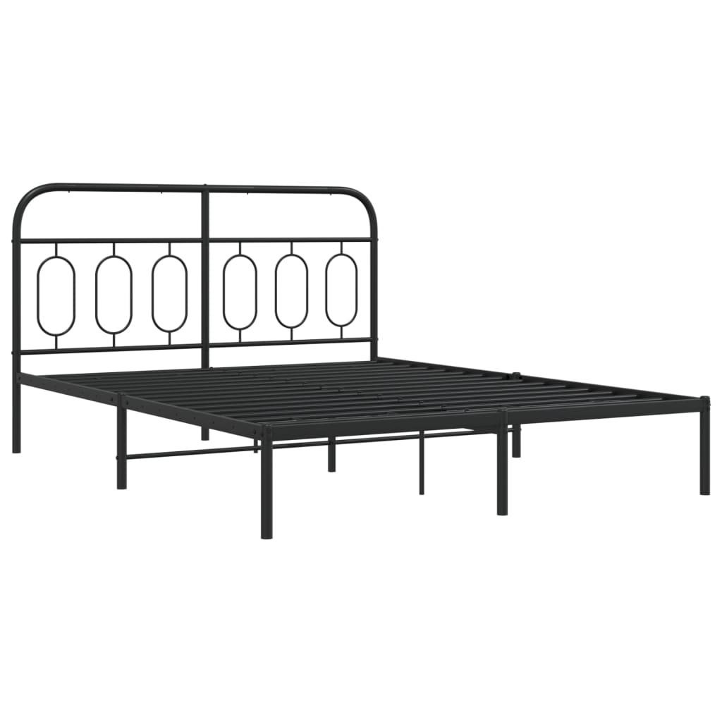vidaXL estructura cama sin colchón con cabecero metal negro 150x200 cm