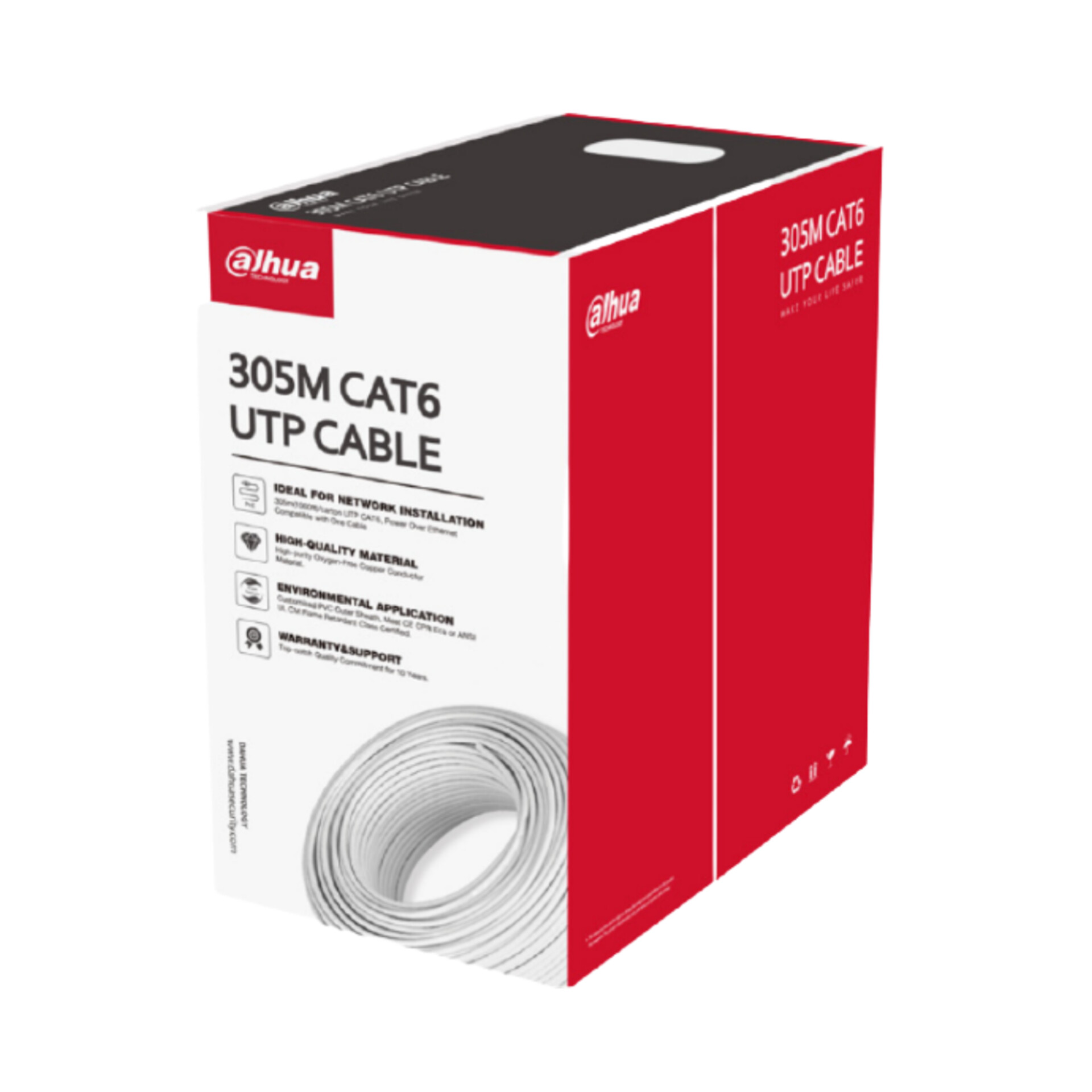 Cable de conexion rj45 dahua cat 6 305m 100% cobre