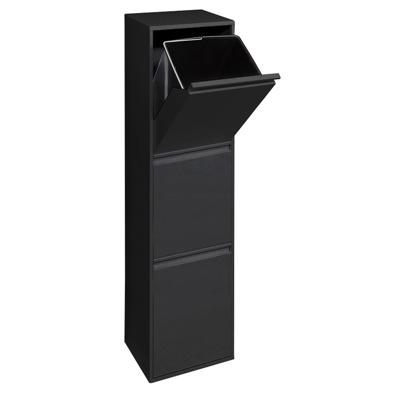 Arregui basic cr306-b cubo de basura y reciclaje de acero 3 x 17 l (51 l)