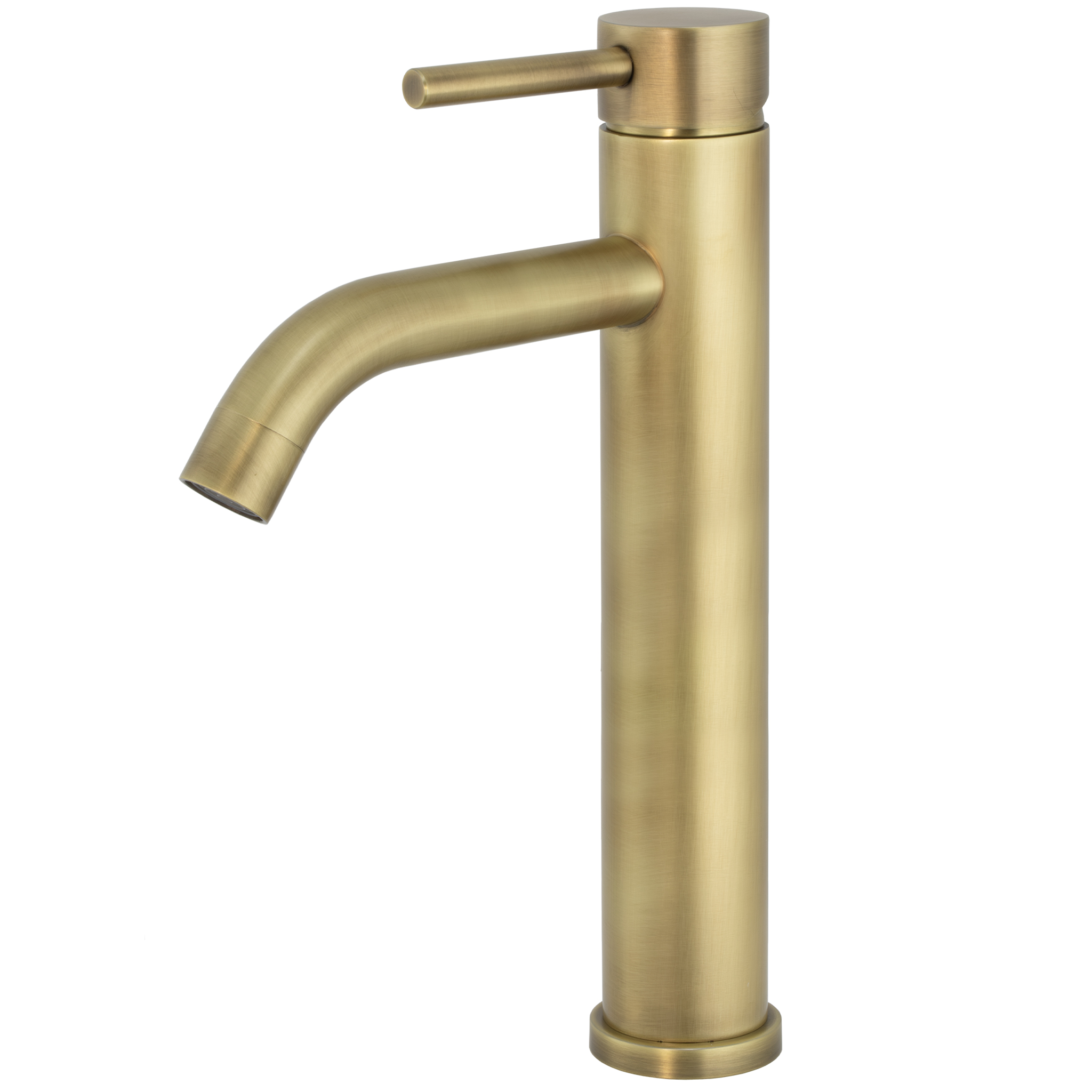 Valaz grifo de lavabo alto para pica monomando redondo dorado envejecido