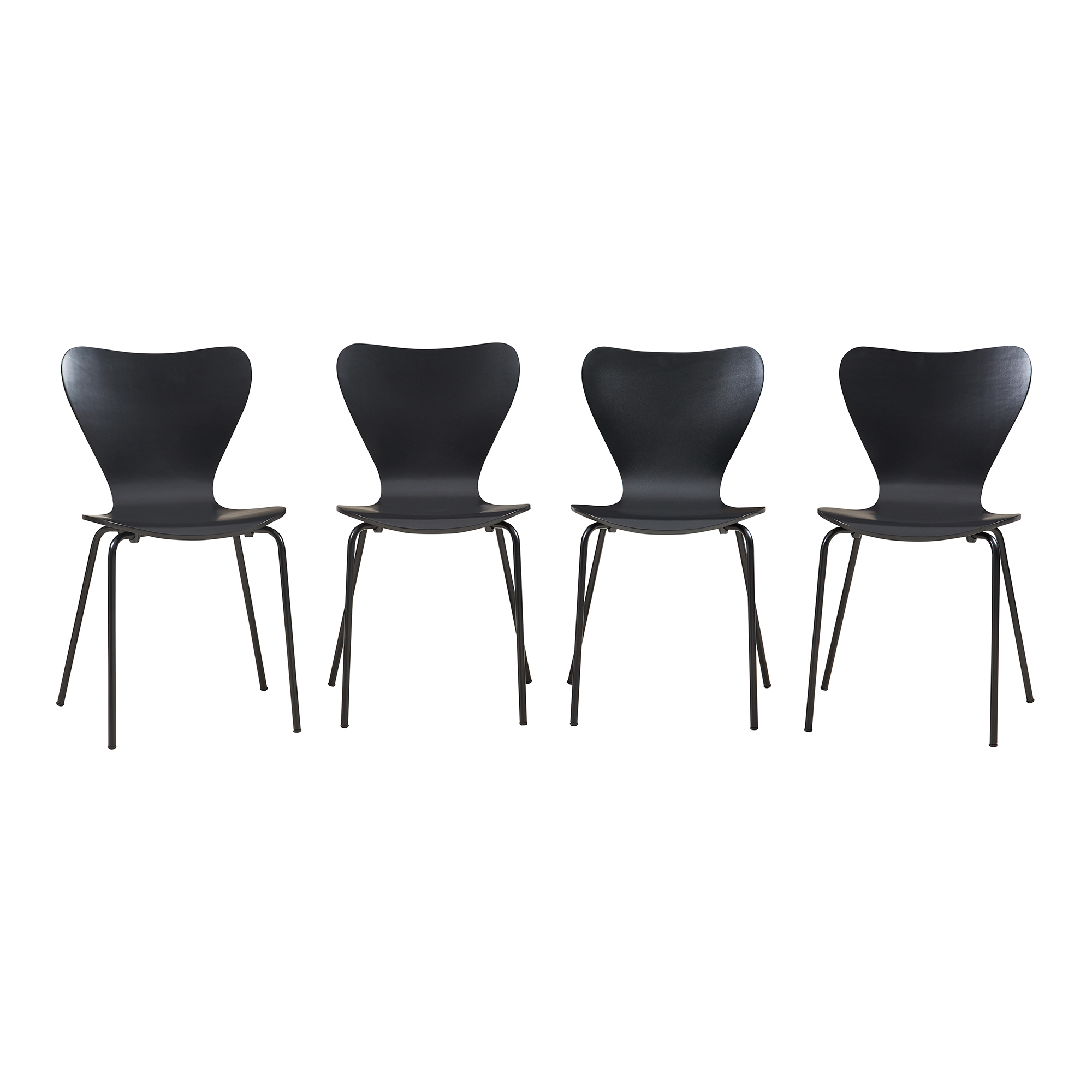 Conjunto de 4 sillas de comedor essunga - negro [en.casa]