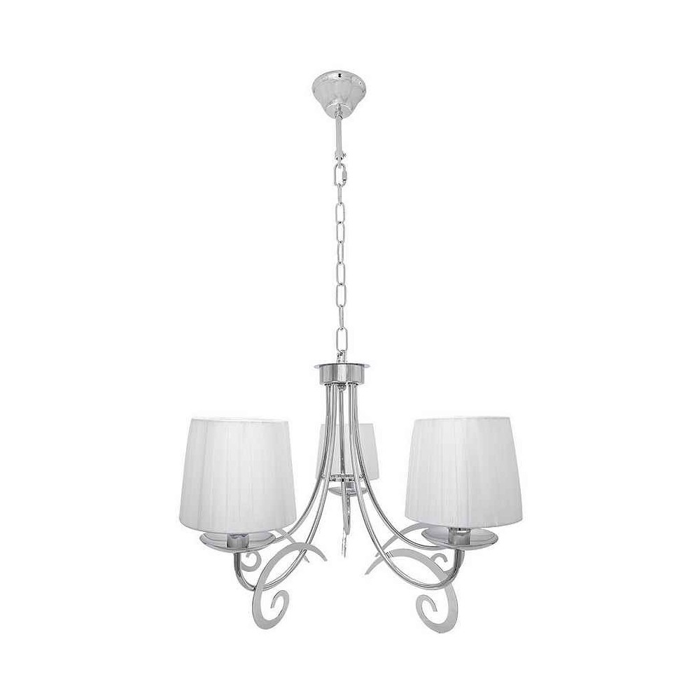 Lámpara - fab 155255020 - 5 lámparas - cromo - pantalla blanca - diseño vin