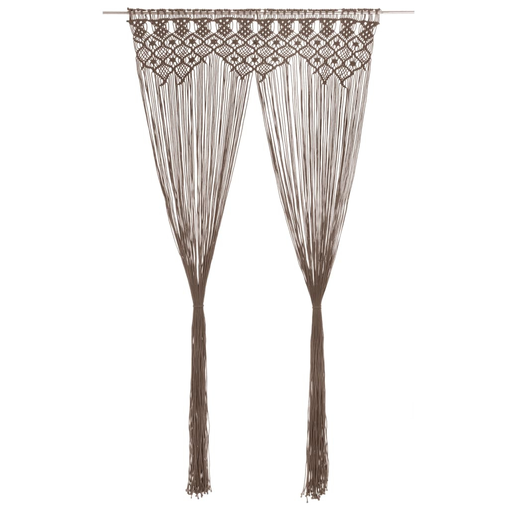 vidaXL cortina de macramé algodón gris taupé 140x240 cm