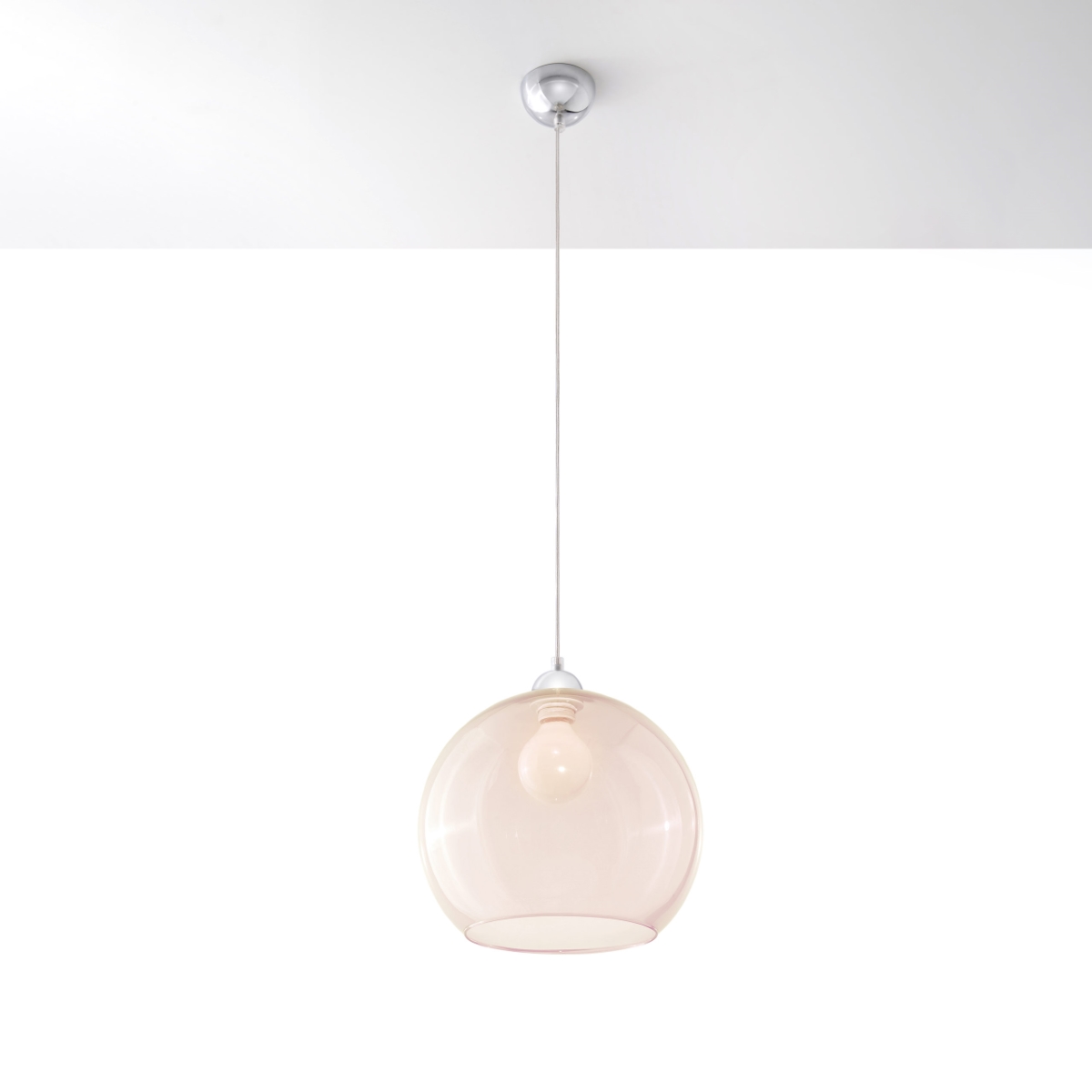 Lámpara coLGante ball 1 champán acero/vidrio 30x120x30cm