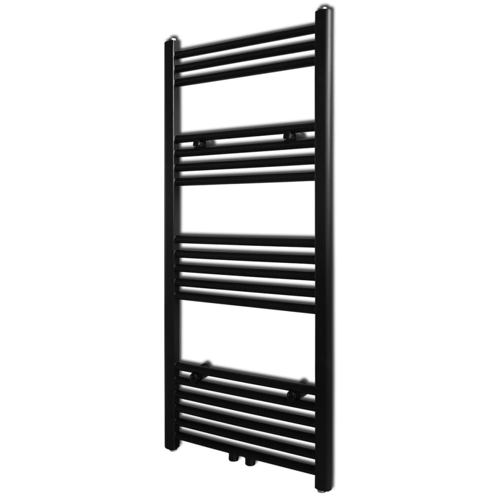 vidaXL radiador toallero de baño recto negro 500 x 1160 mm