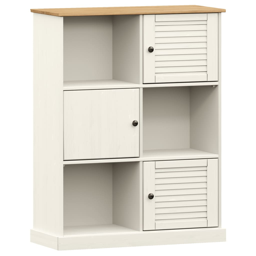 vidaXL librería vigo madera maciza de pino blanco 90x35x114,5 cm