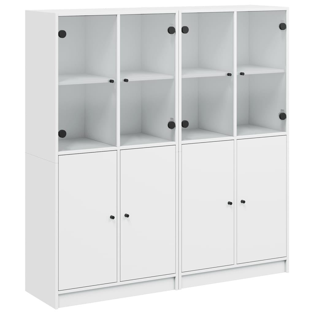 vidaXL estantería con puertas madera de ingeniería negro 136x37x142 cm