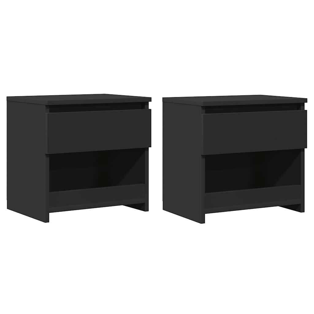 Casa lúmina - set de 2 mesita de noche negro madeira 40 x 30 x 39 cm