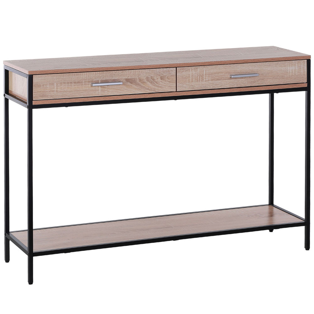 Mesa para recibidor 120x30x81,5 cm metal, tablero de partículas bicolor