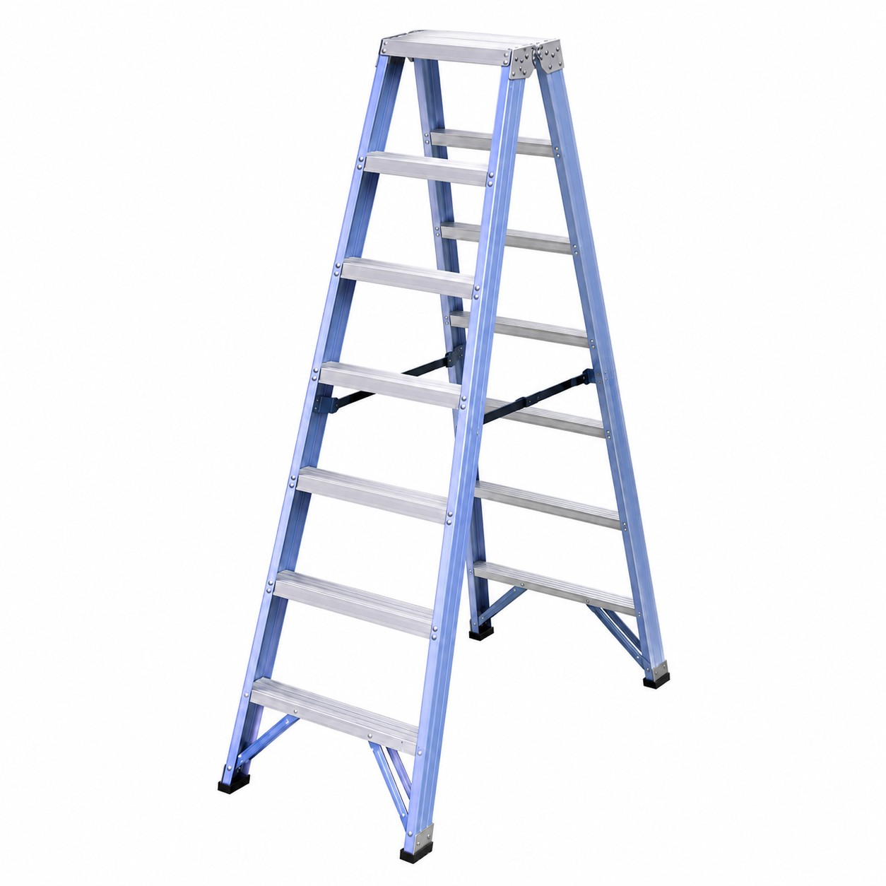 Escalera tijera doble acceso t-dax-7x2 de aluminio