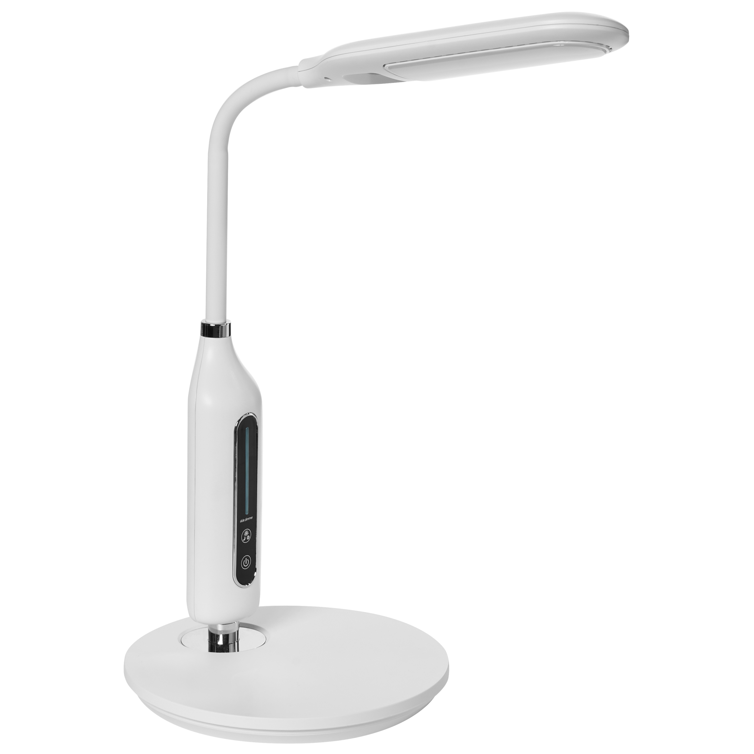 Lámpara LED de escritorio cygnus con regulador de intensidad metal blanco