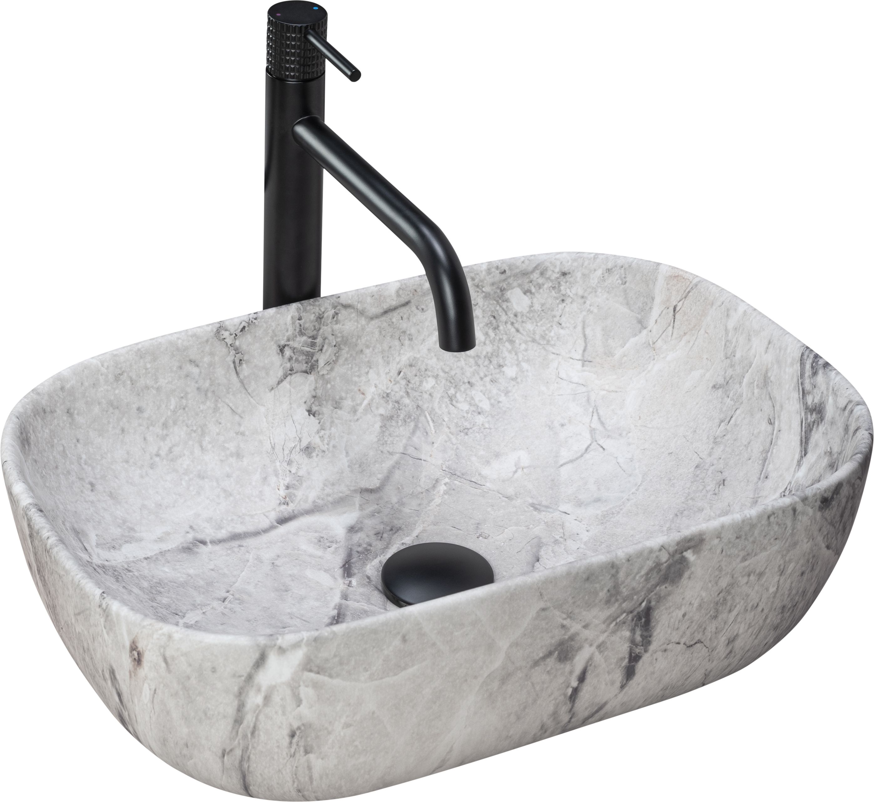 Rea lavabo sobre encimera livia stone, 46,5x33,5x13,5 cm