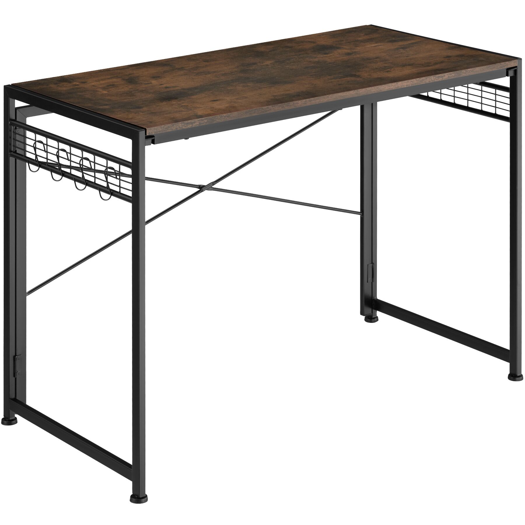 Escritorio estilo industrial plegable 102x51x77cm madera oscura