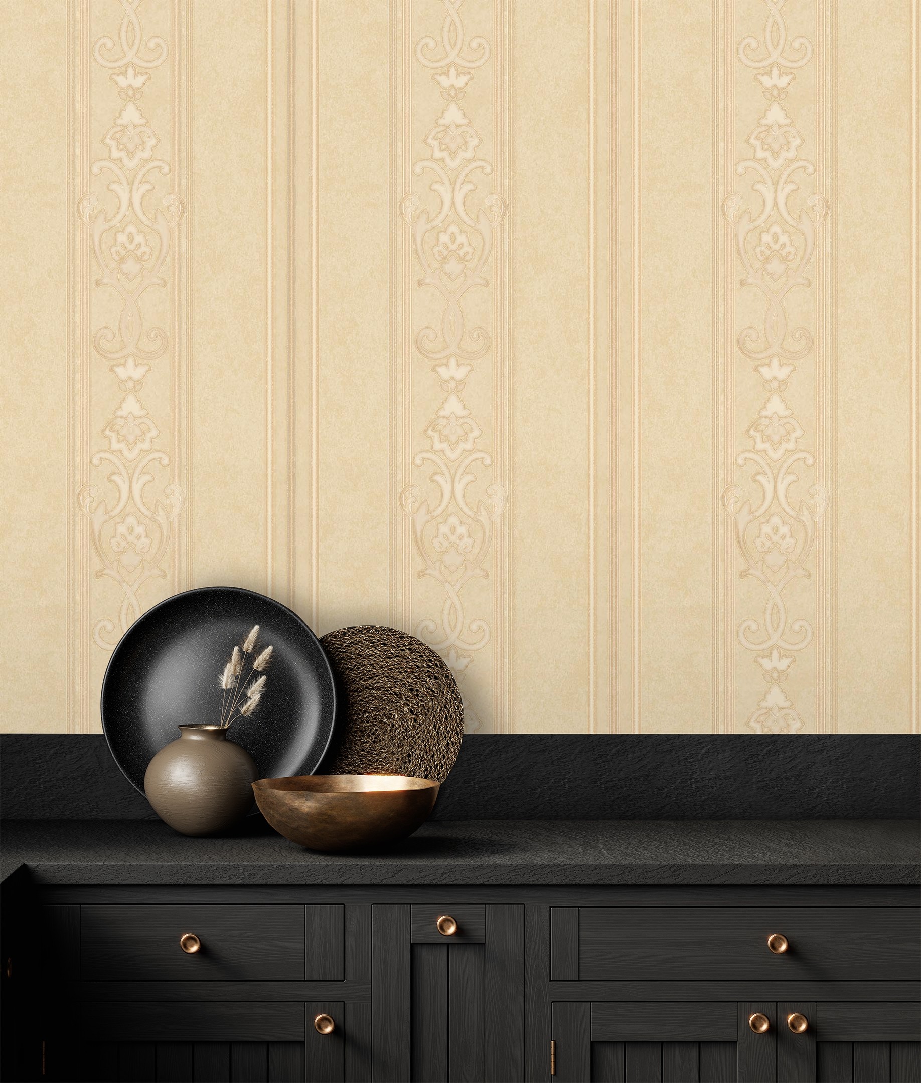 Papel pintado gaulan lavable de rayas estilo victoriano con 10.6m²