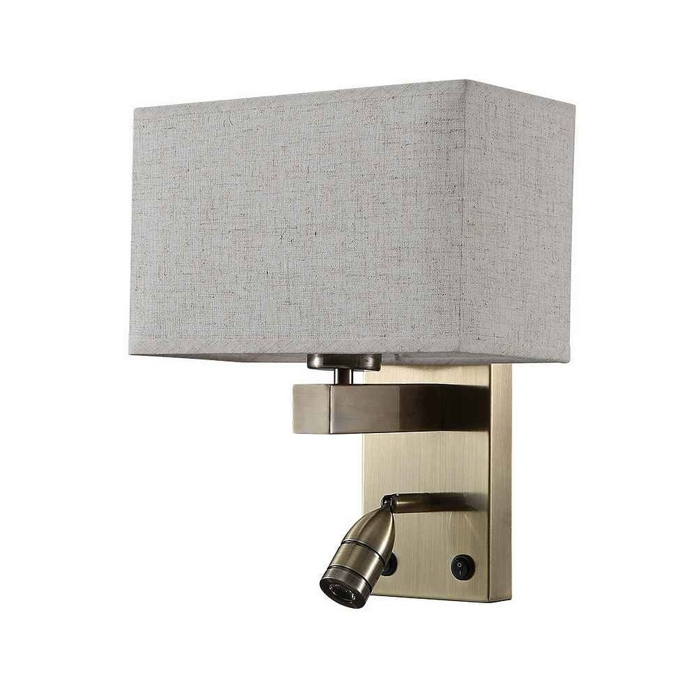 Aplique 3w 4000k +1xE27 gabriel cuero/pantalla beige 285lm 31x26x15,5cm dob