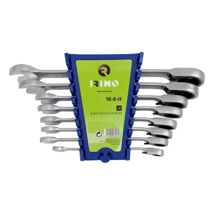 Llave combinada con carraca fija 8 - 19 mm, juego 8