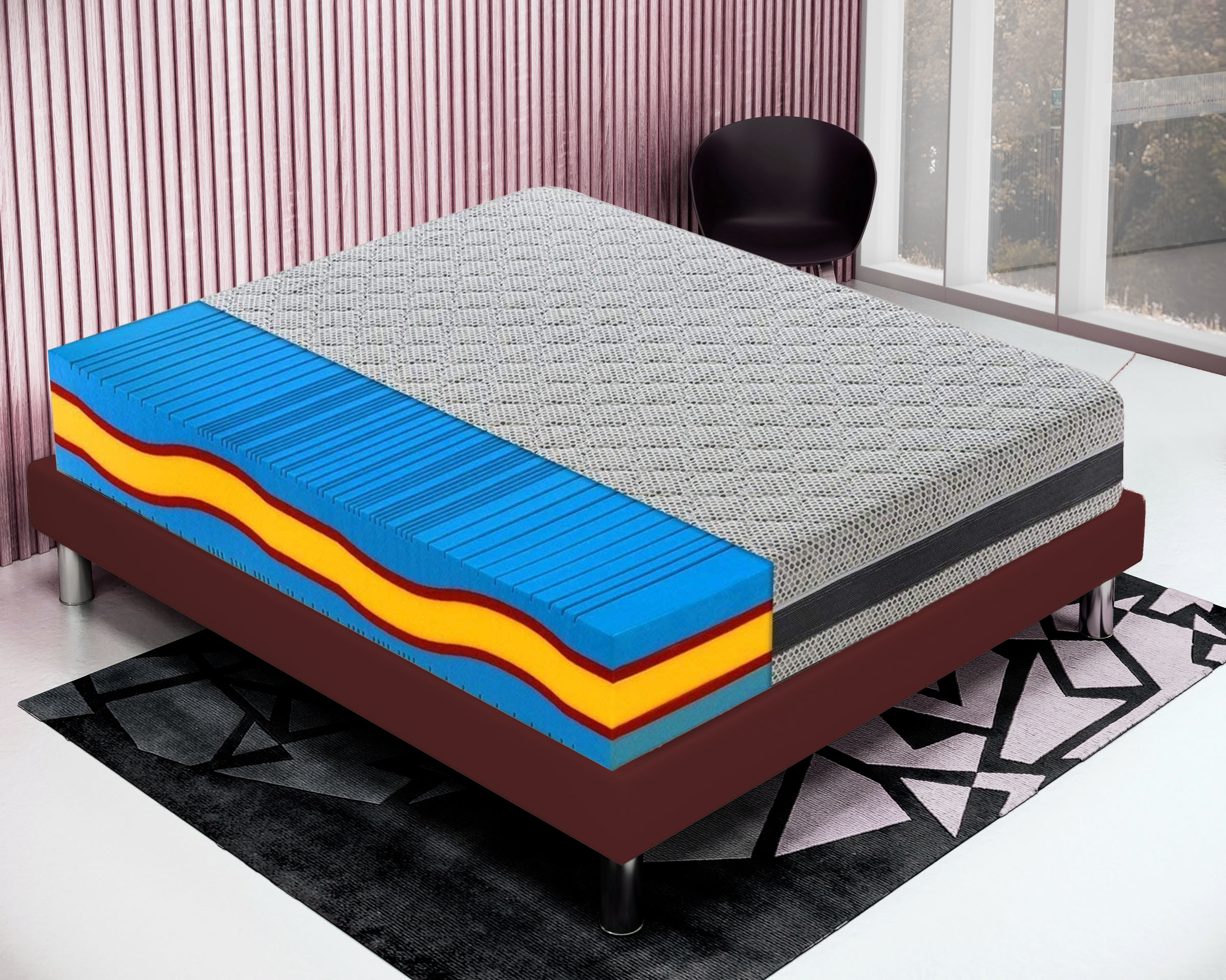 Colchón 120x190 viscoelástica 5 capas funda extraíble 23 cm de altura