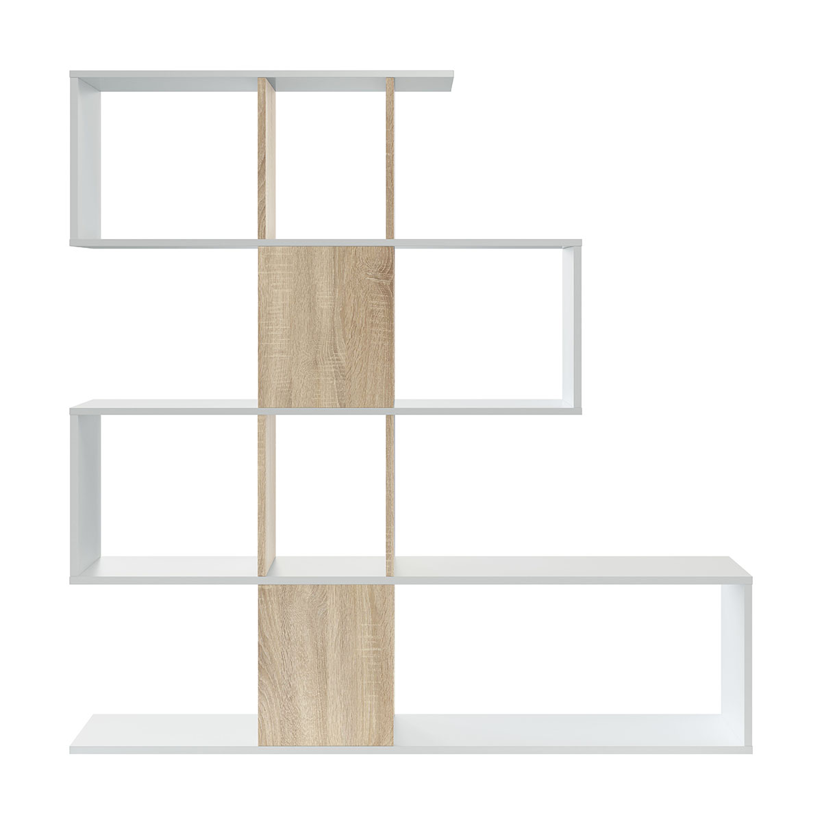 Estantería con 4 niveles y 11 compartimentos a145 cm - efecto madera
