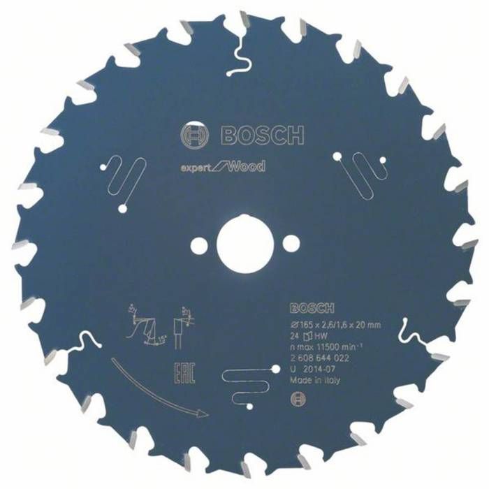Hoja de sierra circular - Bosch - expert para madera - 165 x 20 x 2,6 mm -