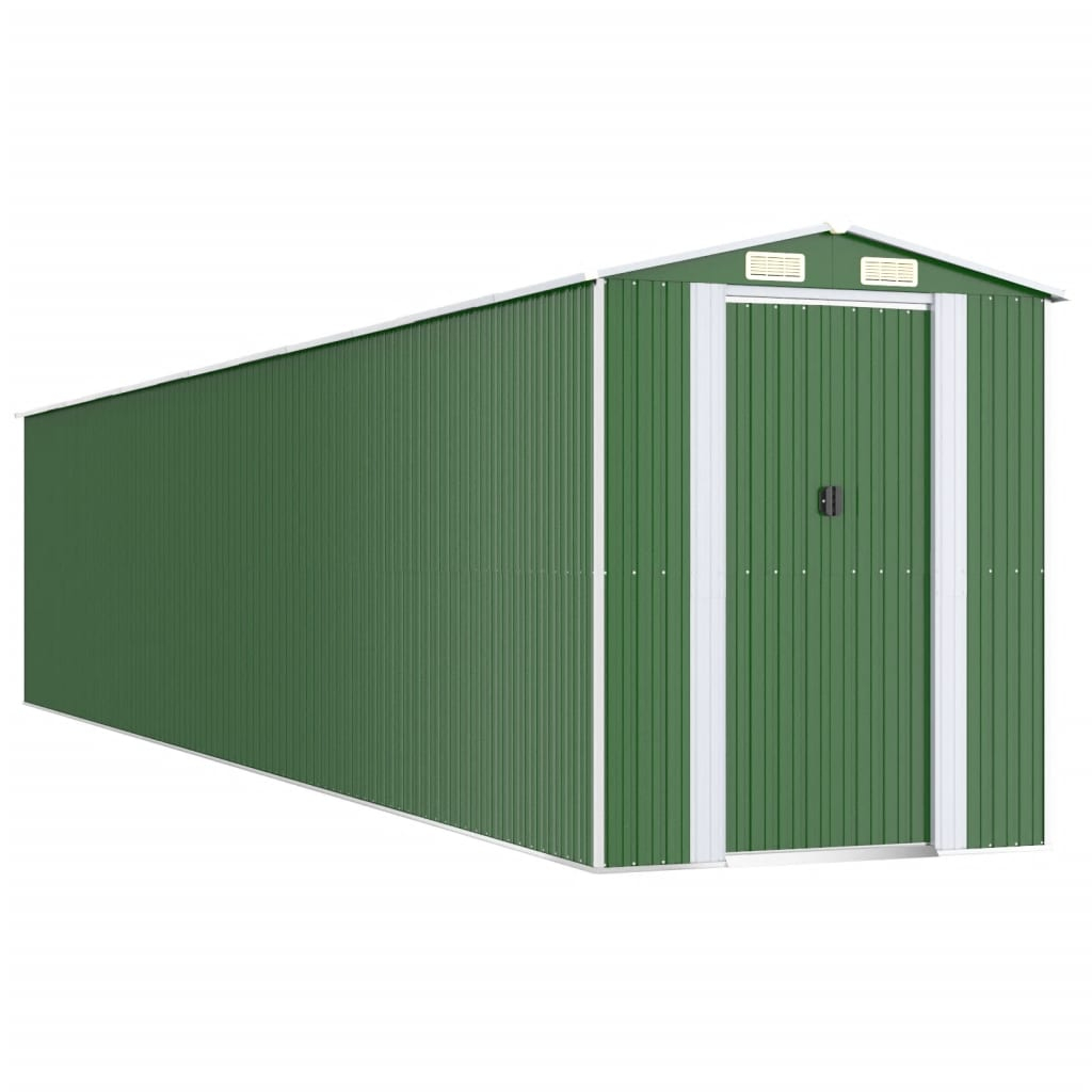vidaXL cobertizo de jardín acero galvanizado verde 192x1021x223 cm