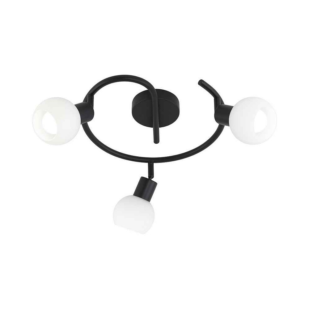 Lampara plafon opal negro 30cm