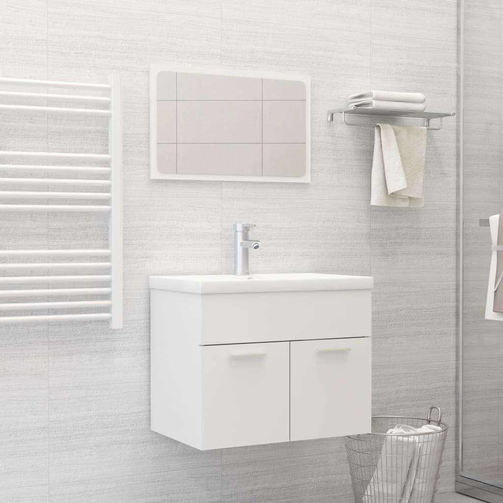 Conjunto de muebles de baño 2 piezas contrachapada blanco(sin lavabo)