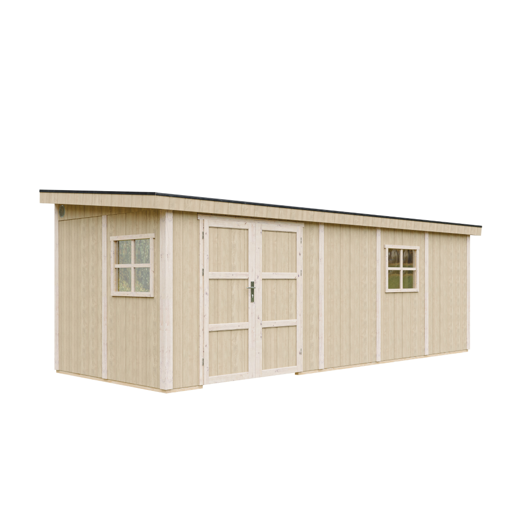 Caseta de jardín Timbela m941b, 14,3 m², premium, sin suelo, 231×248×648 cm