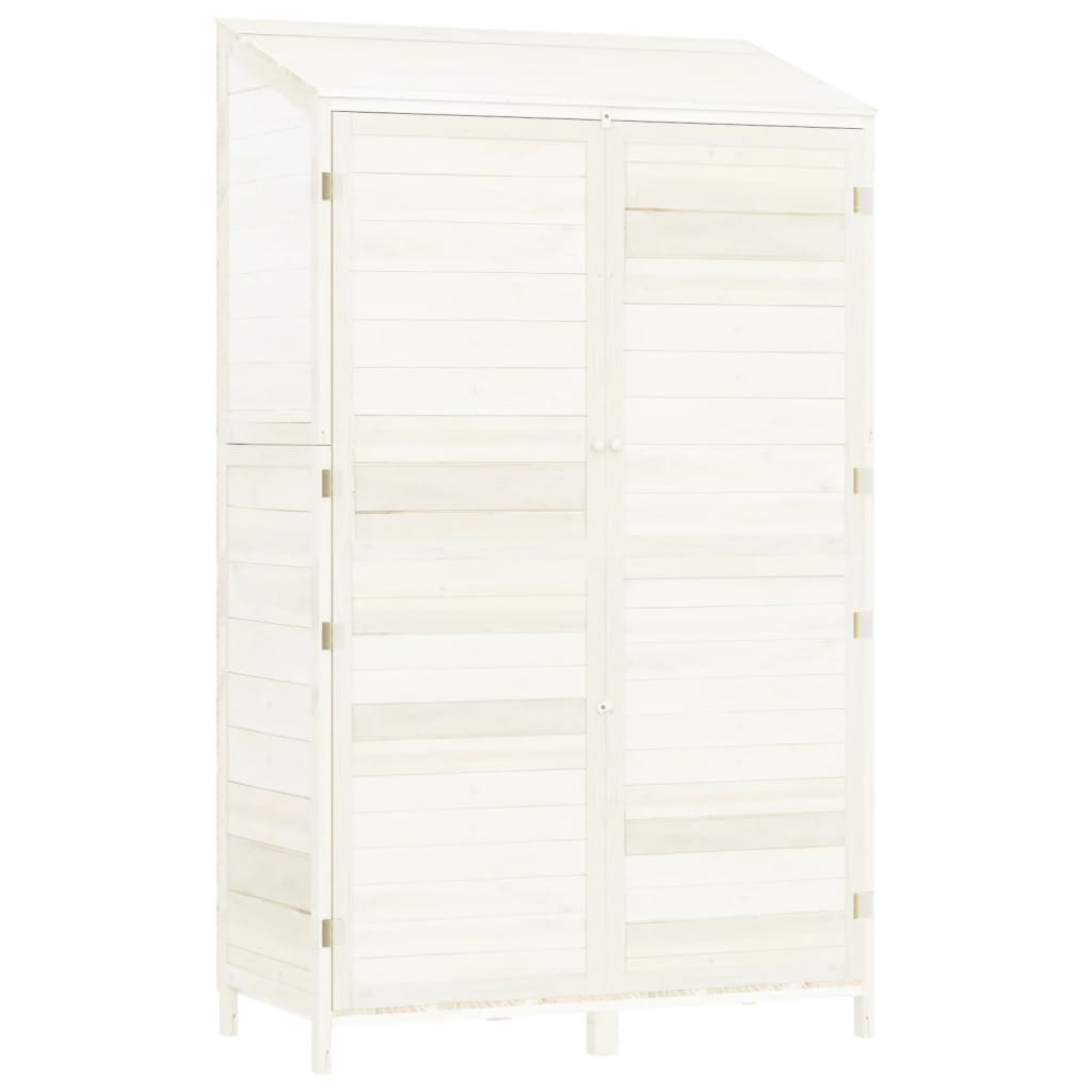 vidaXL cobertizo de jardín madera maciza abeto blanco 102x52x174,5cm