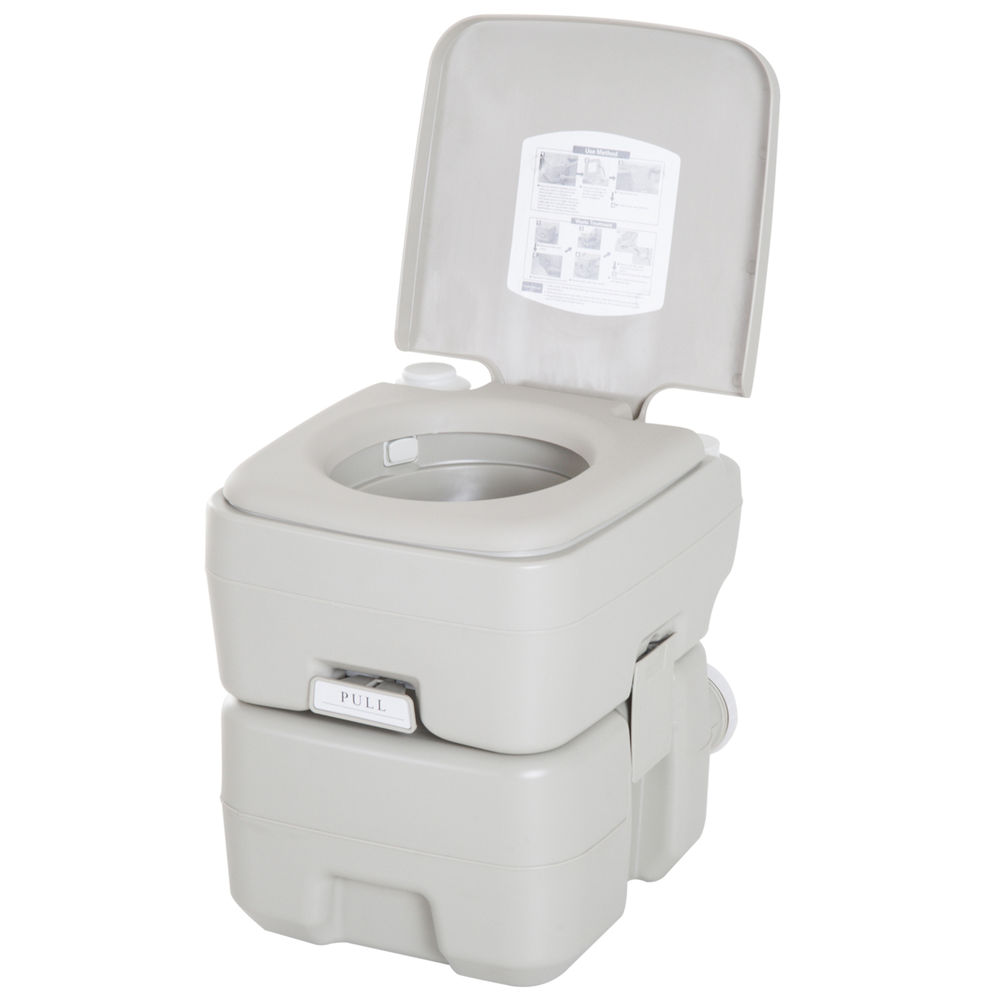 Inodoro portátil 41.5x36.5x42 cm hdpe color gris Homcom, hogar - baño