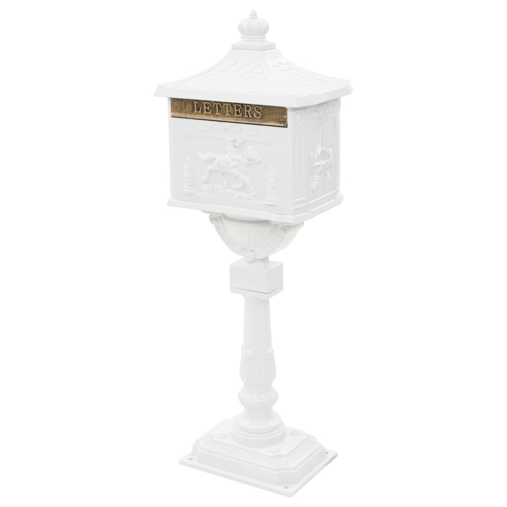 Buzón vintage independiente de aluminio blanco antioxidante 02_0041552