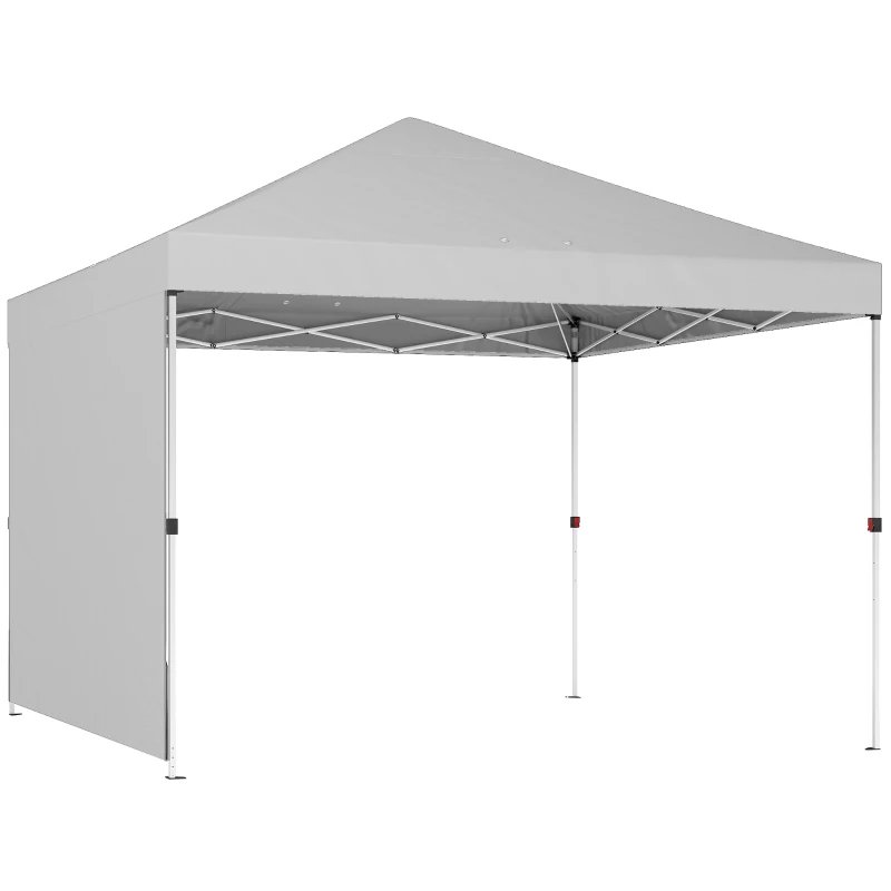 Carpa plegable 293x293x270 cm tela oxford, metal color blanco Outsunny