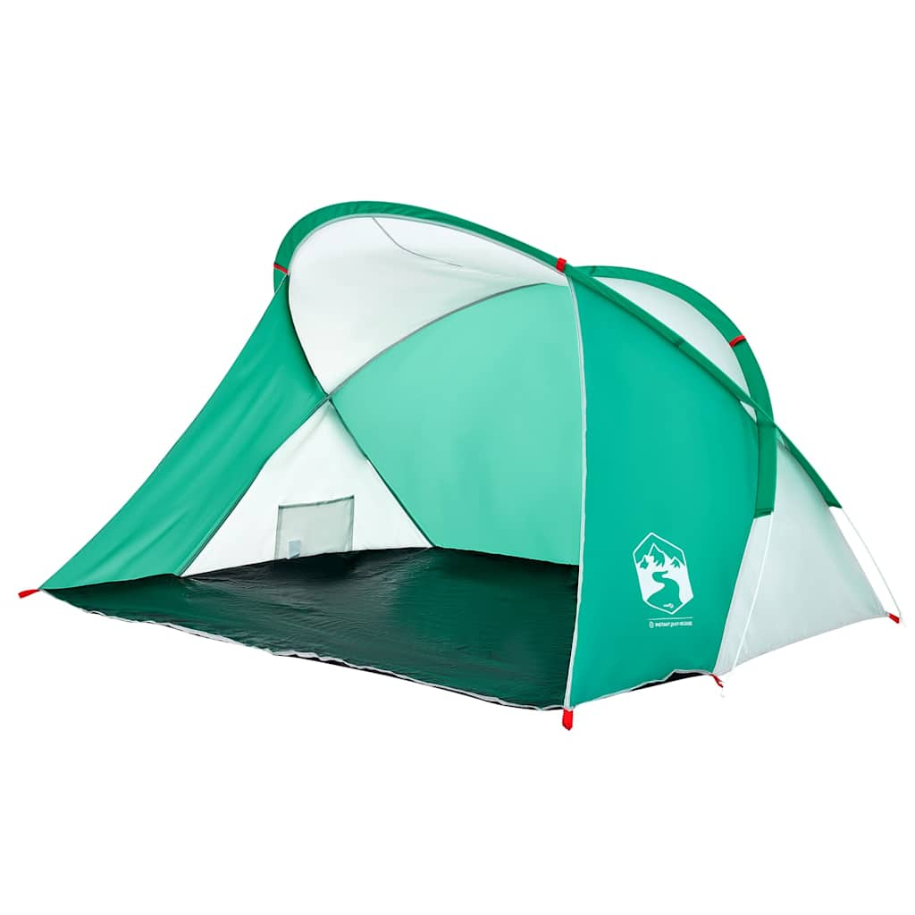 vidaXL tienda de playa 2 personas impermeable apertura rápida verde