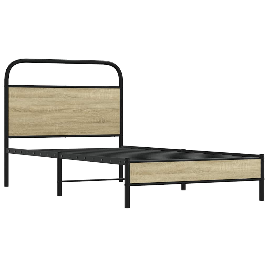 vidaXL estructura de cama sin colchón 100x190 cm madera roble sonoma