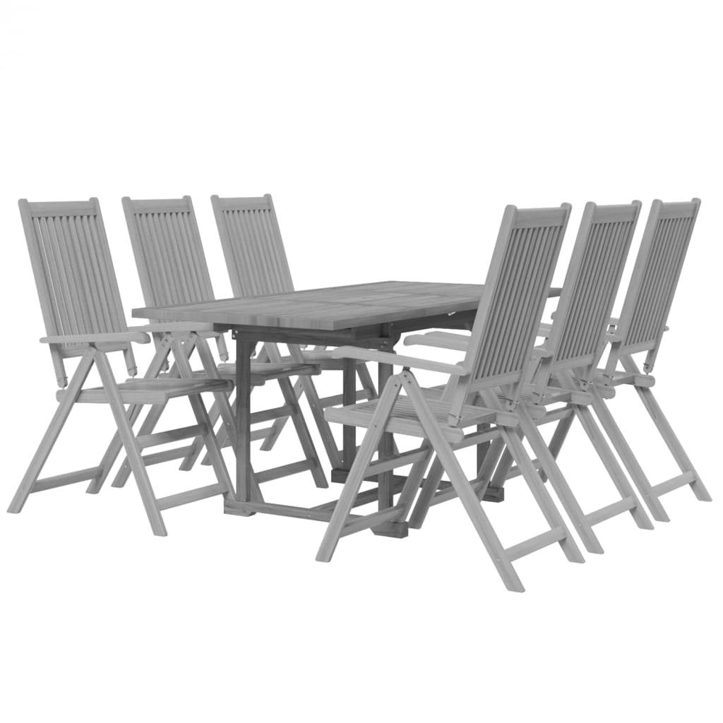 vidaXL juego de comedor para jardín 7 piezas madera maciza acacia