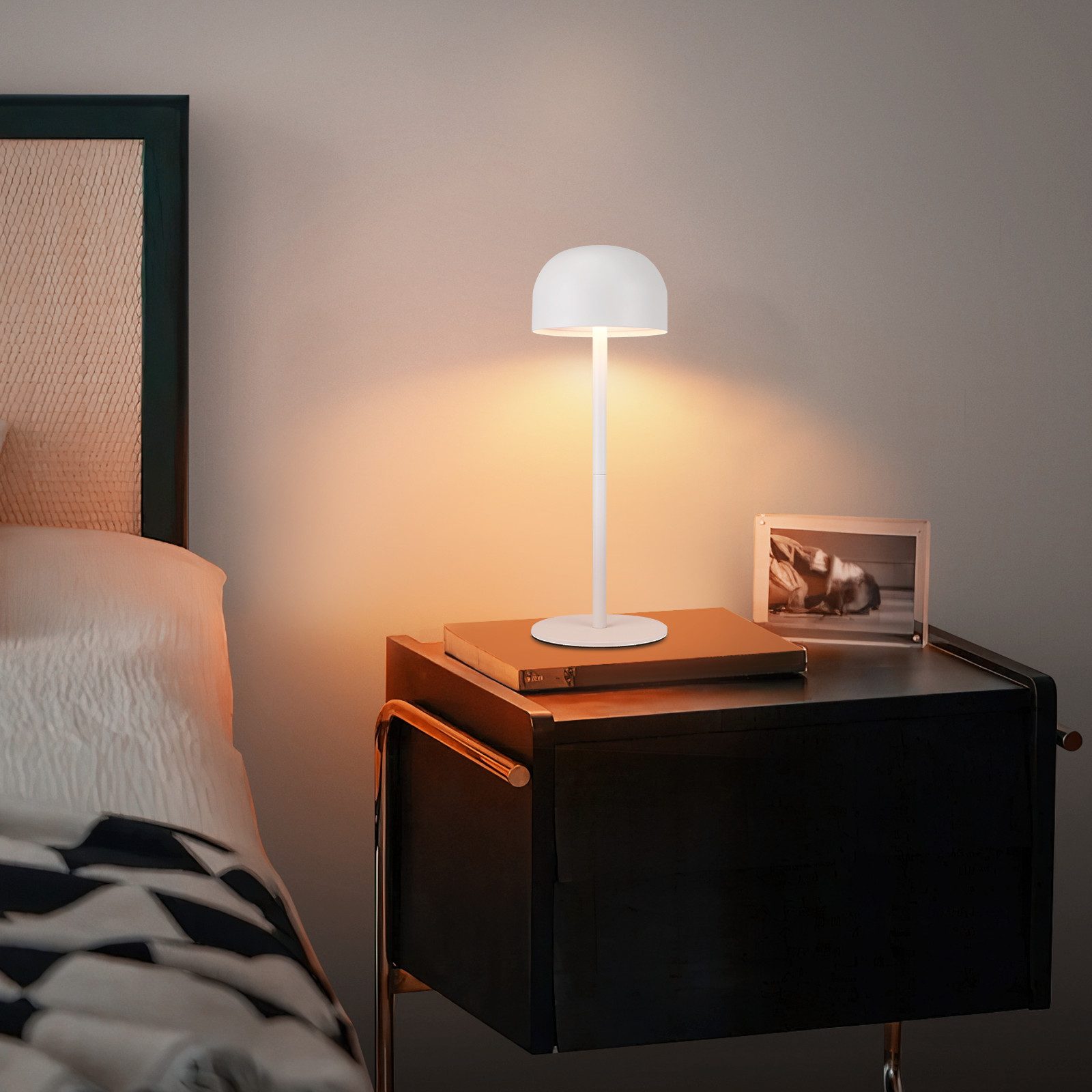 Nettlife lámpara de mesa LED blanco 9x9