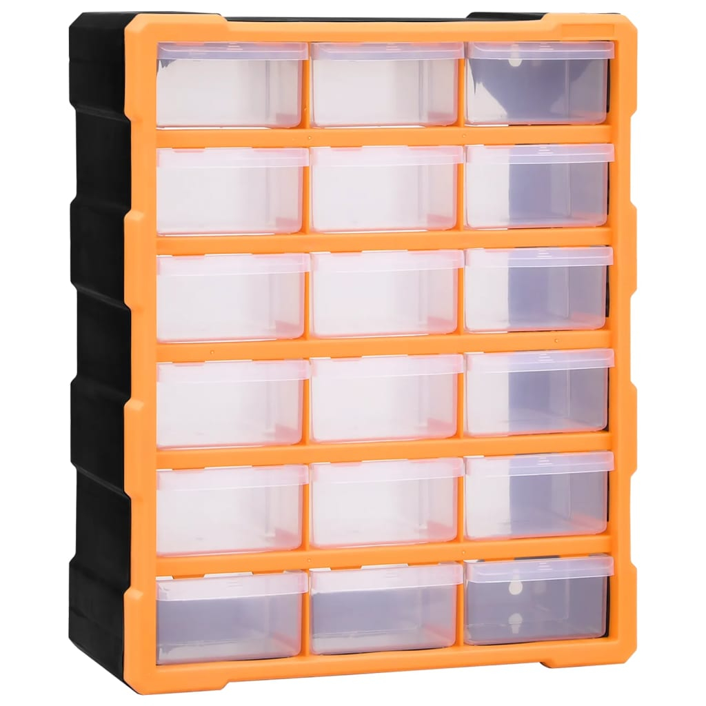 vidaXL organizador multicajones con 18 cajones intermedios 38x16x47 cm