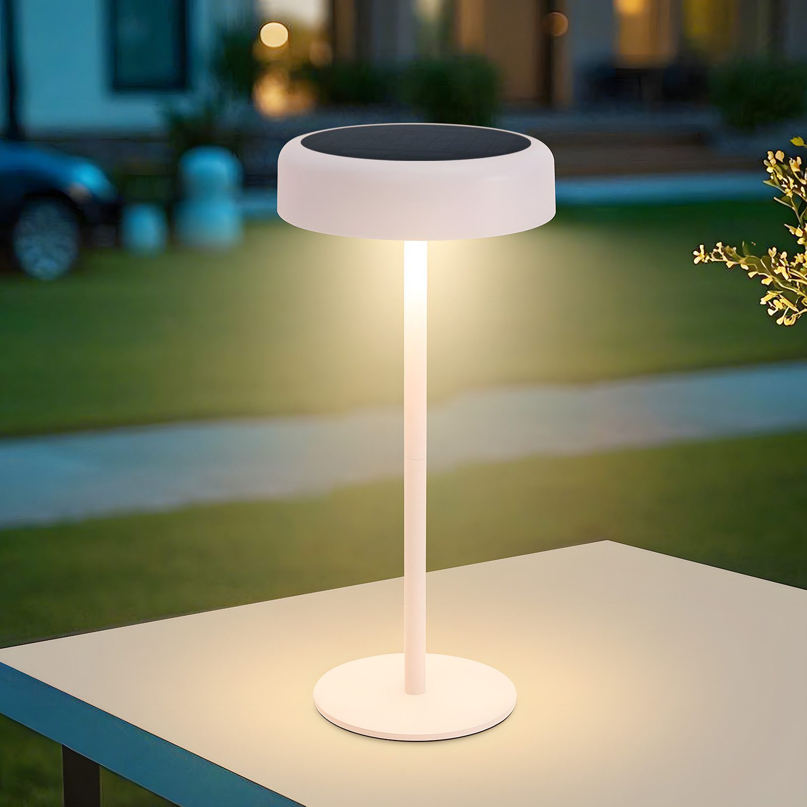 Nettlife lámpara de mesa LED blanco 14x14