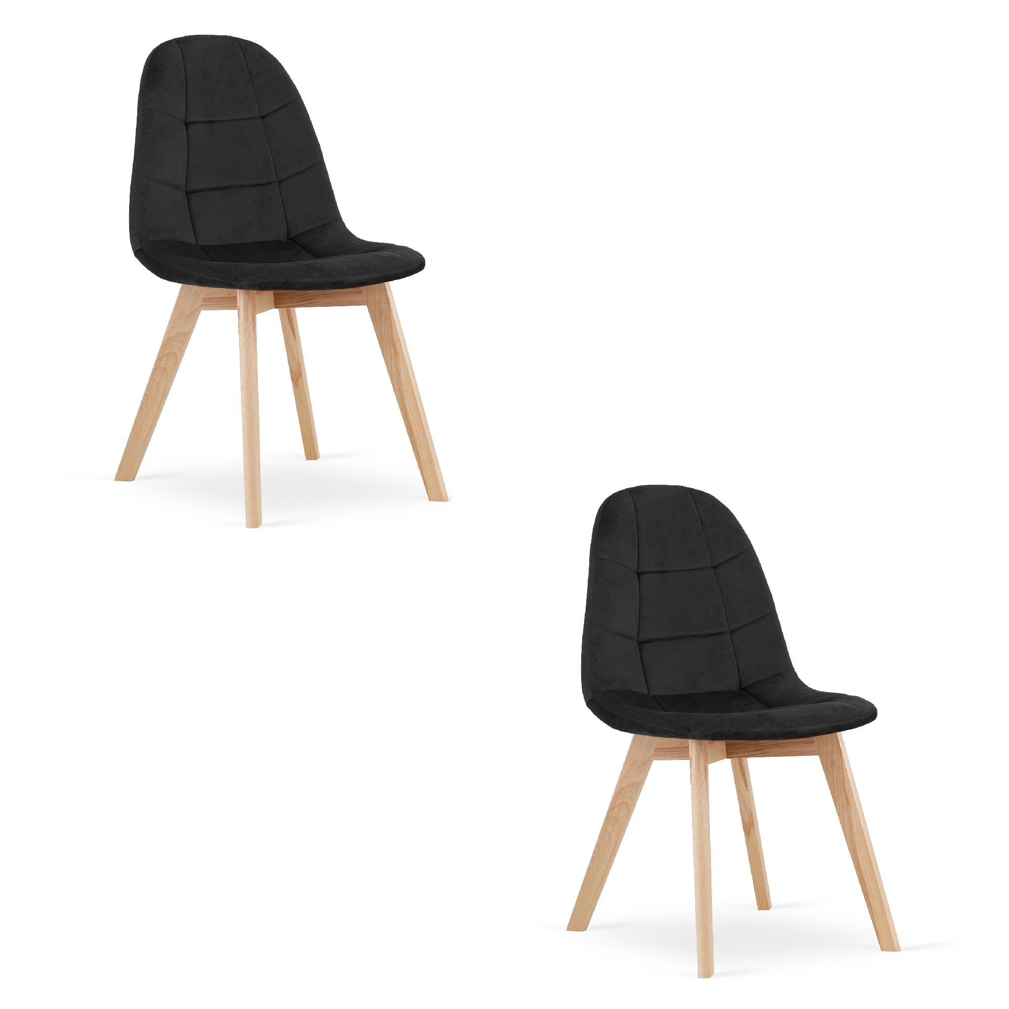 Sillas ergonómicas valora nuuc de terciopelo negro para salón (x2)
